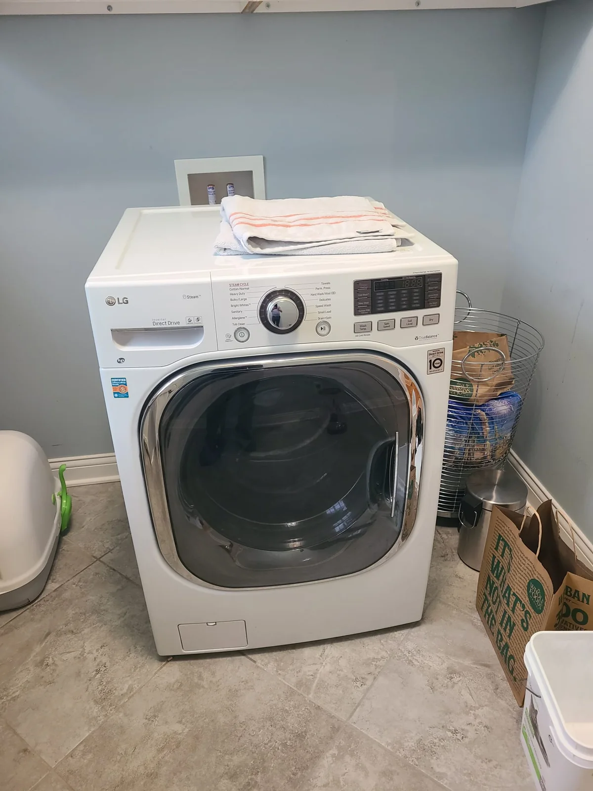 LG WM3997HWA washer serviced for a drainage problem in Carmel